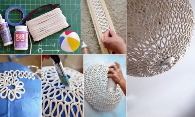 Абажур из ниток