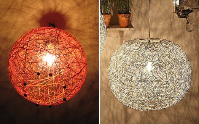 Абажур из ниток