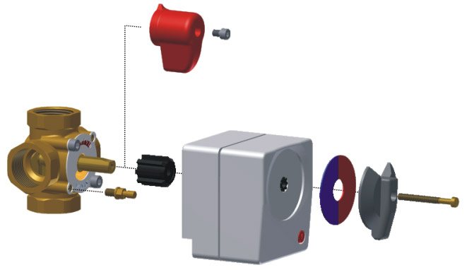 Электрическая схема подключения трехходового клапана