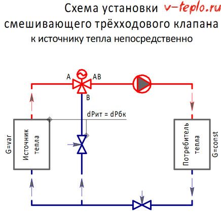 Электрическая схема подключения трехходового клапана