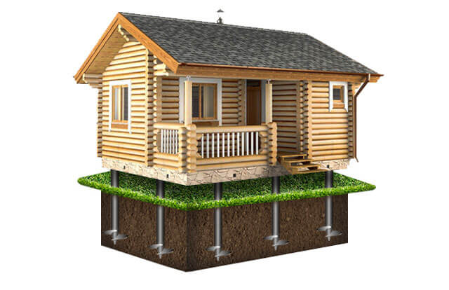 фундамент для бани на винтовых сваях