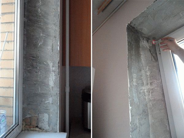 Грунтование оконных откосов