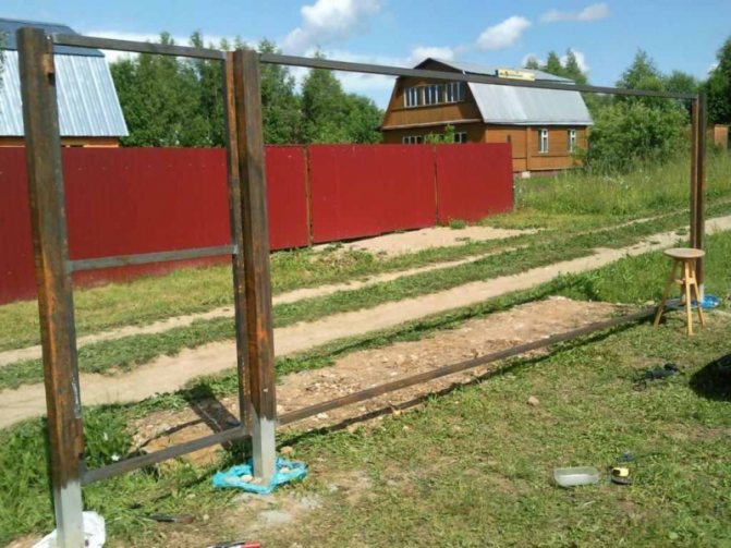 Как сделать ворота из сетки рабицы для дачи – пошаговое изготовление