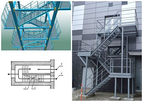 Пожарная лестница на плане и в реальности