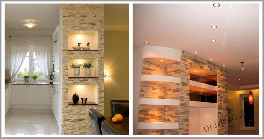 Каменный декор стеновых конструкций из ГКЛ