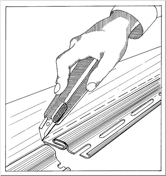 Работа по винилу монтажным ножом