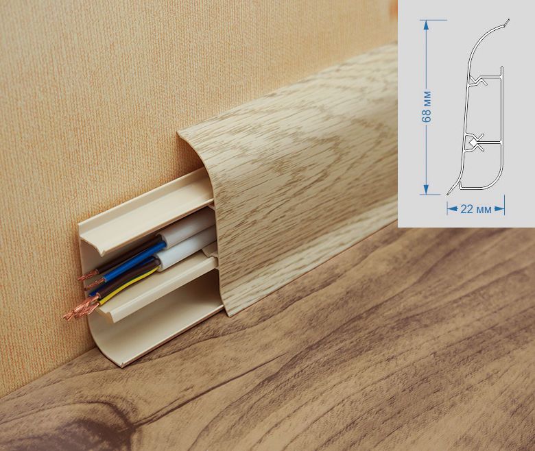 Высокий пластиковый плинтус для хрущевки