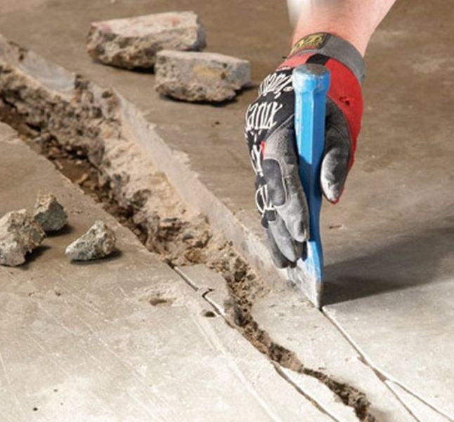 Зачистка глубокой трещины