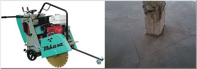 Нарезка швов в стяжке фугелем