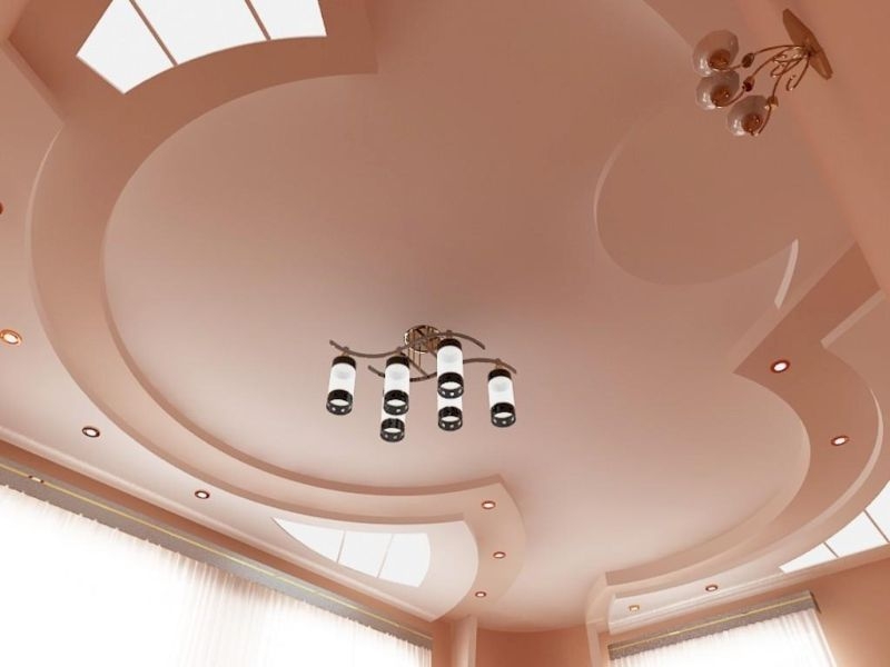 Фигурный гипсокартонный потолок