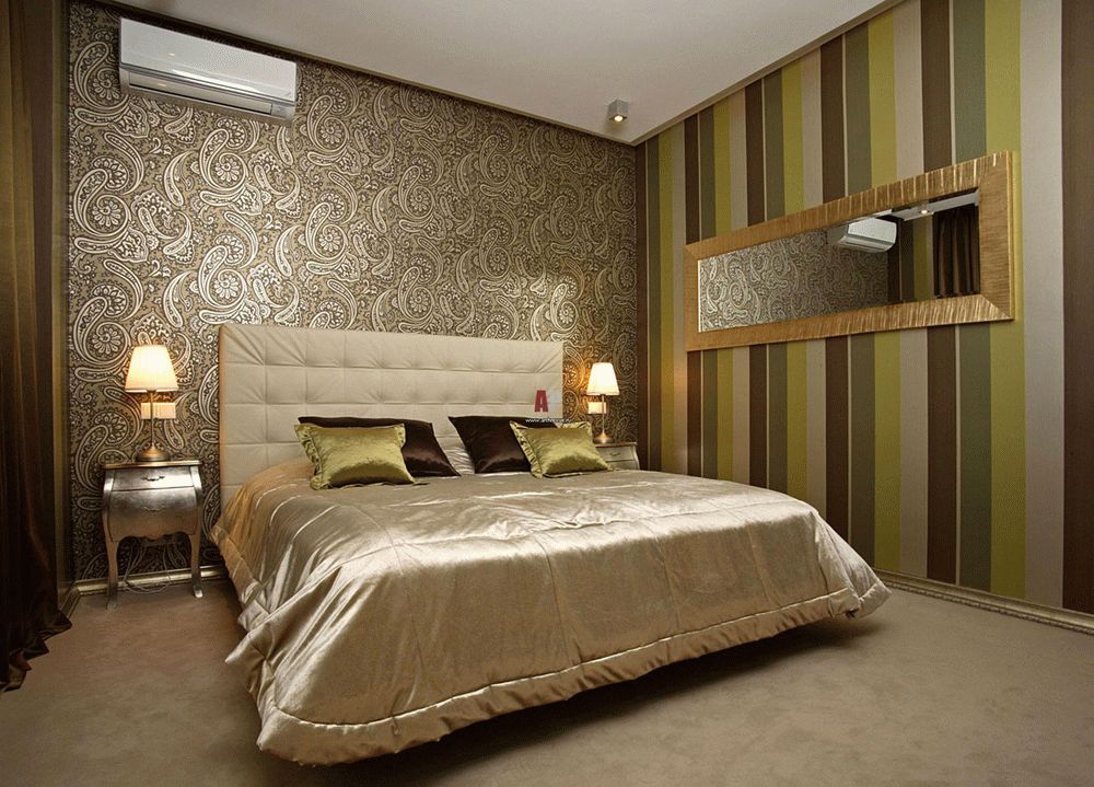 Комбинирование обоев в спальне Правильное комбинирование обоев придаст спальне неповторимый вид, а большую спальную комнату сделает более уютной
