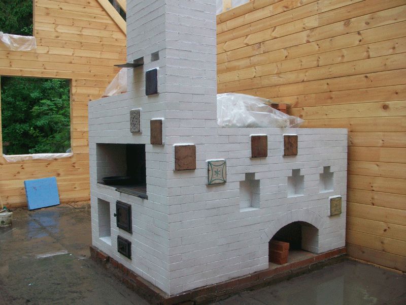 Покраска известью Печка, покрашенная известковым раствором