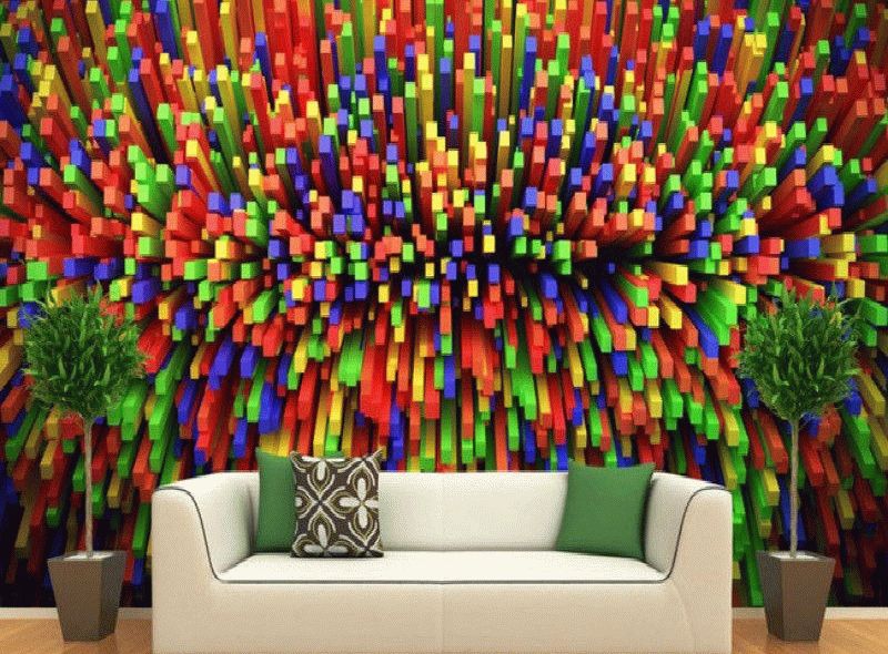 Обои с трехмерным рисунком Обои с трехмерным геометрическим рисунком