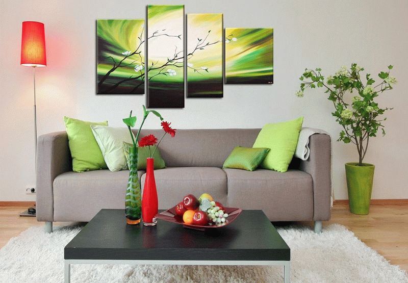 Модульная картина в интерьере Модульная картина должна гармонировать с другими деталями интерьера