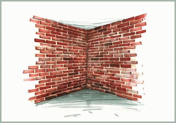 Рисунок кирпичной стены Перед созданием кирпичной стены желательно сделать рисунок будущей кладки