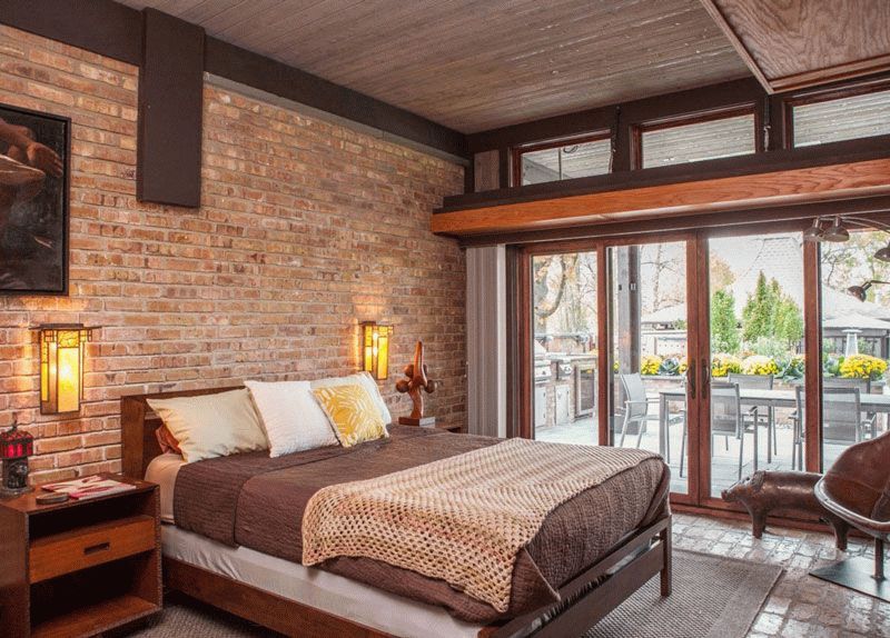 Декоративный кирпич в спальне Декоративный кирпич в спальне