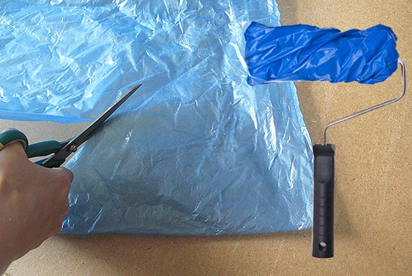 Фактурный валик с пакетом Создание валика для декоративной окраски с помощью полиэтиленового пакета