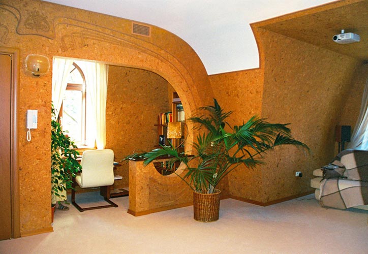 Отделка пробкой Отделка пробкой создает тепло и уют, а также не вредит здоровью