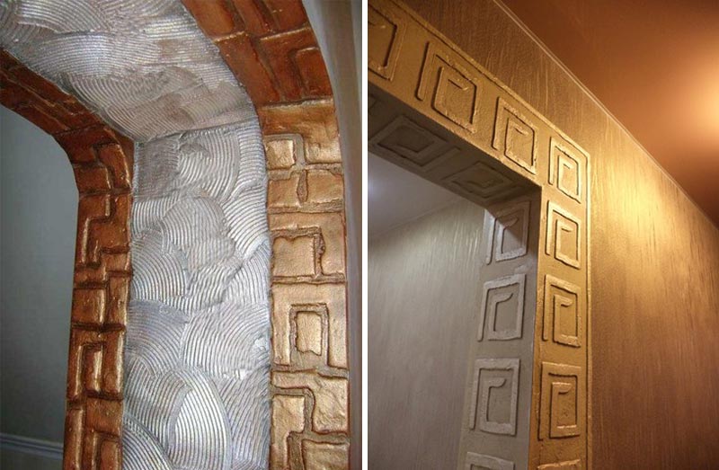 Отделка откоса декоративной штукатуркой Декоративная штукатурка - эффектный вариант оформления дверного проема без двери