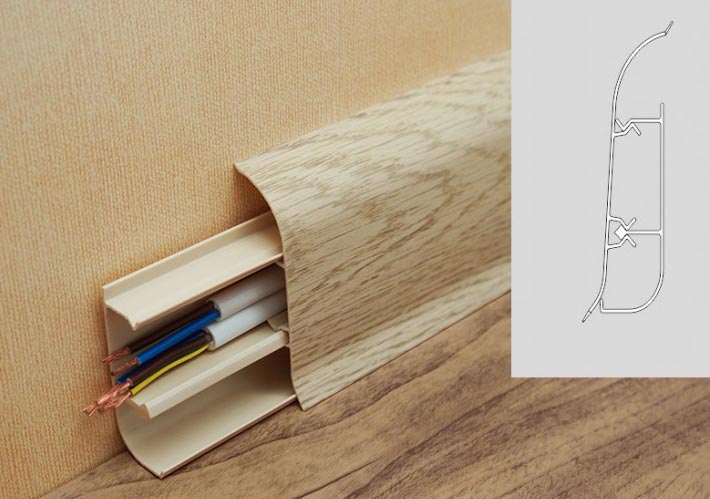 Разборной пластиковый плинтус Разборной пластиковый плинтус