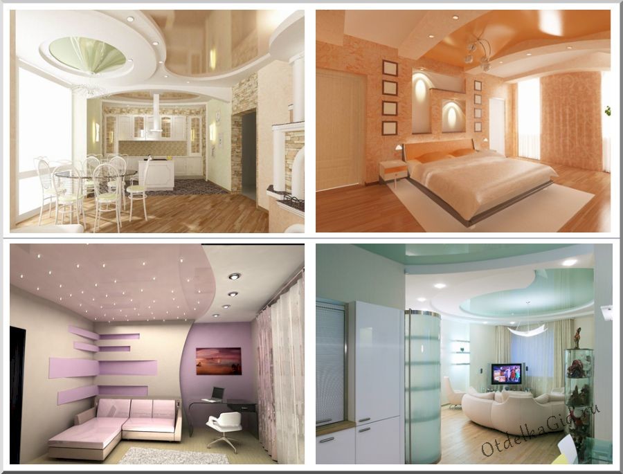 Зонирование комнаты комбинированным конструкциями