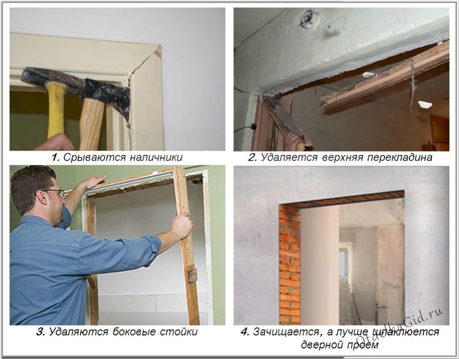 Схема демонтажа старой дверной конструкции