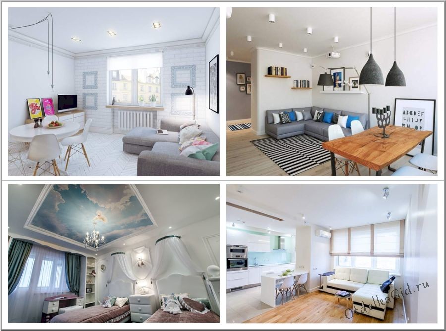 Виды одноярусных потолков