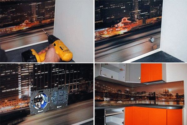 Установка стекляного фартука Установка стекляного фартука производится достаточно просто и быстро