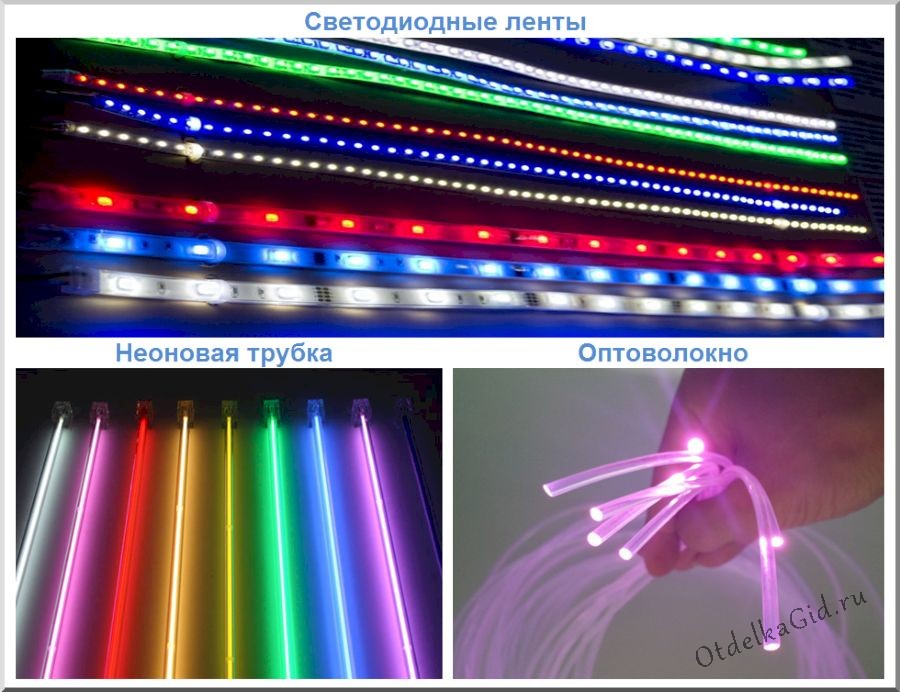 Виды скрытой подсветки для потолочных конструкций