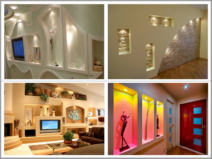 Разнообразие гипсокартонных ниш