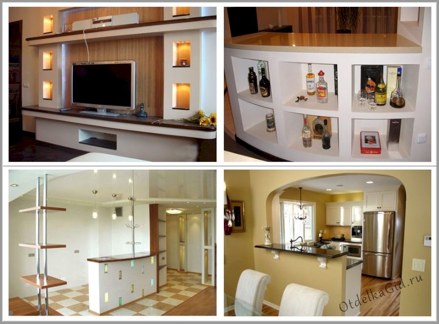 Гипсокартонные тумбы в дизайне