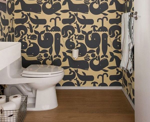 Бумажные обои в туалете Бумажные обои в туалете