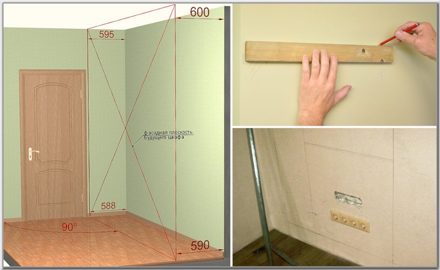 Как разметить место под шкаф из ГКЛ