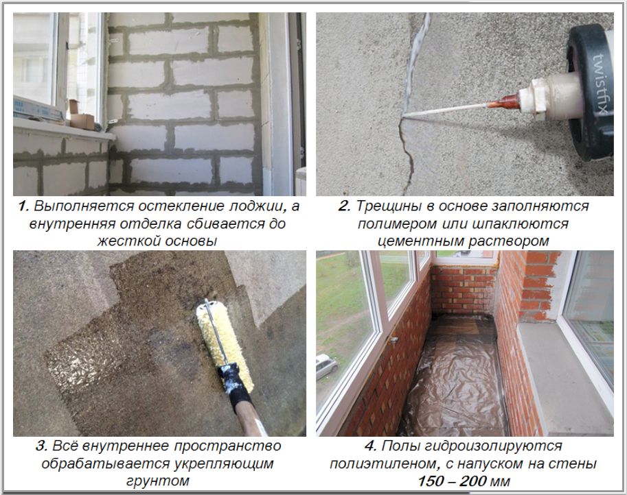 Порядок подготовки лоджии к облицовке изнутри