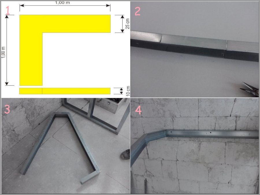Подготовка основы из металлопрофиля