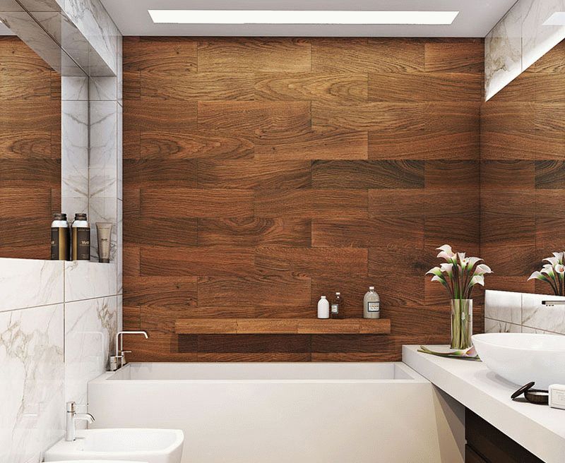 Отделка стен ванной линолеумом Отделка стен ванной линолеумом встречается крайне редко, но является отличным вариантом для тех, кто хочет выделиться и уйти от стереотипов