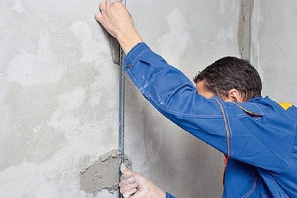 Монтаж маяка на раствор Монтаж маяка на раствор