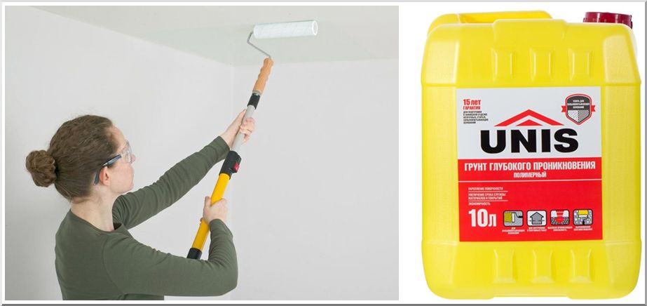 Грунтовка потолка