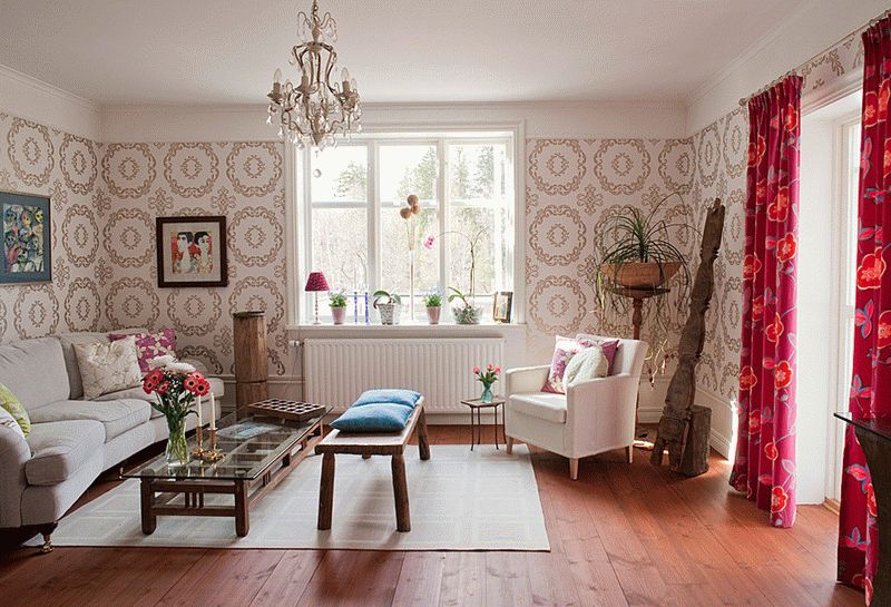 Обои в интерьере гостиной Обои в интерьере гостиной