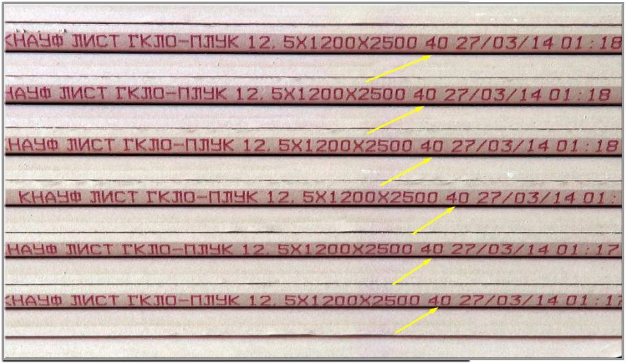 Маркировка ГКЛО от Кнауф