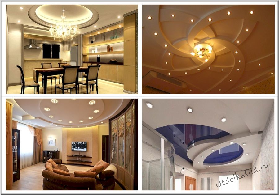 Формы многоуровневых подвесных потолков