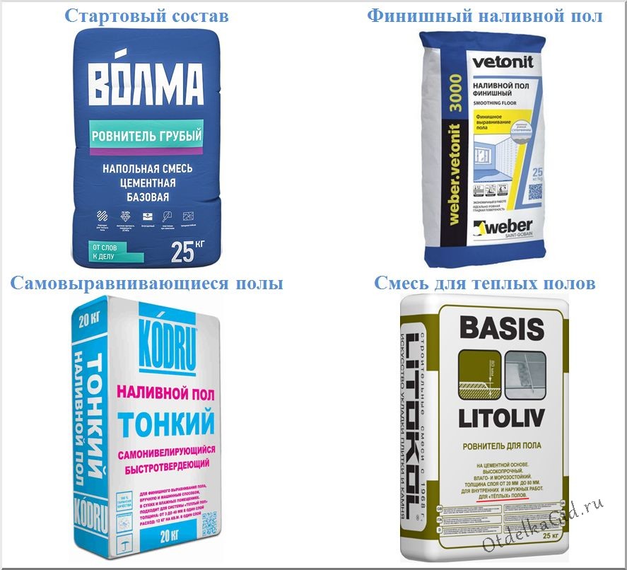 Виды сухих спецсмесей