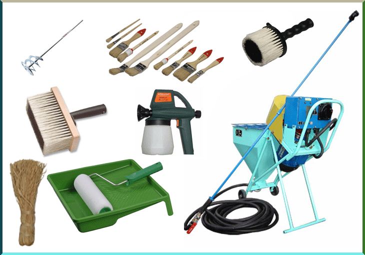 Ассортимент инструмента под побелку
