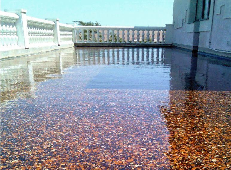 Декоративное покрытие на террасе