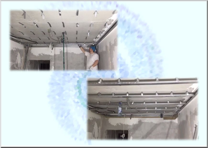 Обустройство плоскости из ГКЛ с зазором для светового потока по периметру