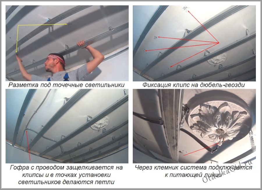 Потолочная электропроводка в гофре своими руками