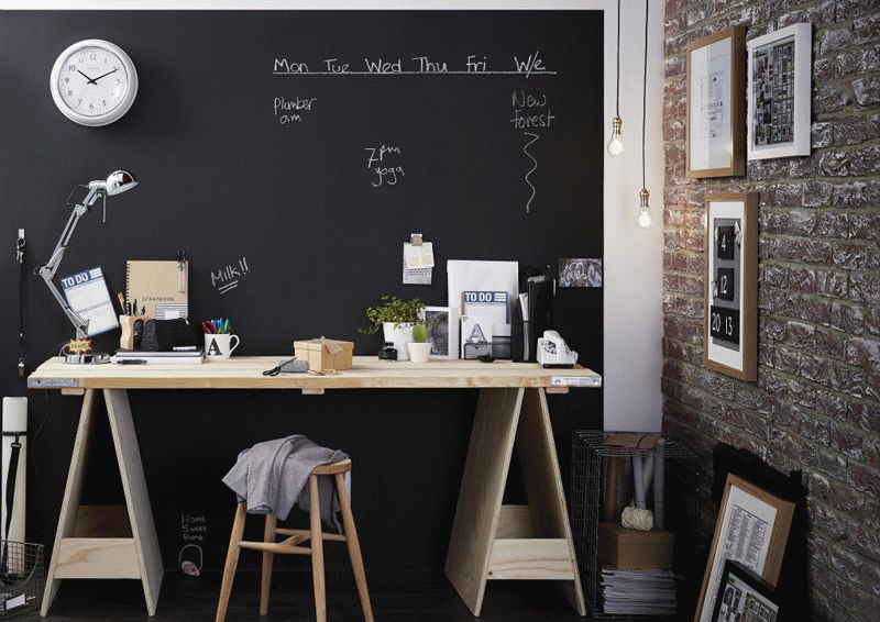 Грифельная краска на стене Стены, покрытые грифельной краской, оценят маленькие, а в будущем великие художники