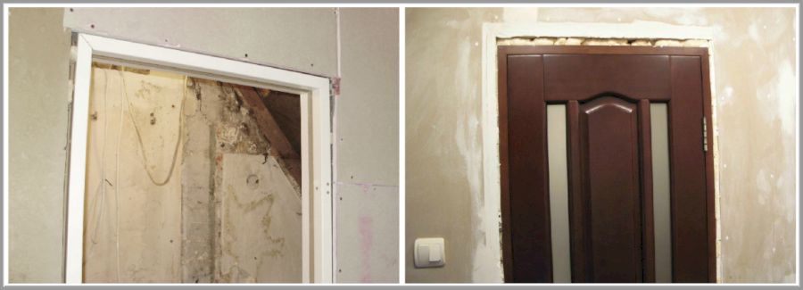 Установка дверной коробки в 2 этапа