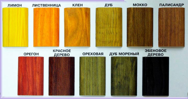 Морилка Новбытхим На сегодняшний день большинство производителей выпускают морилку в нескольких оттенках, максимально приближенных к естественному цвету натурального дерева