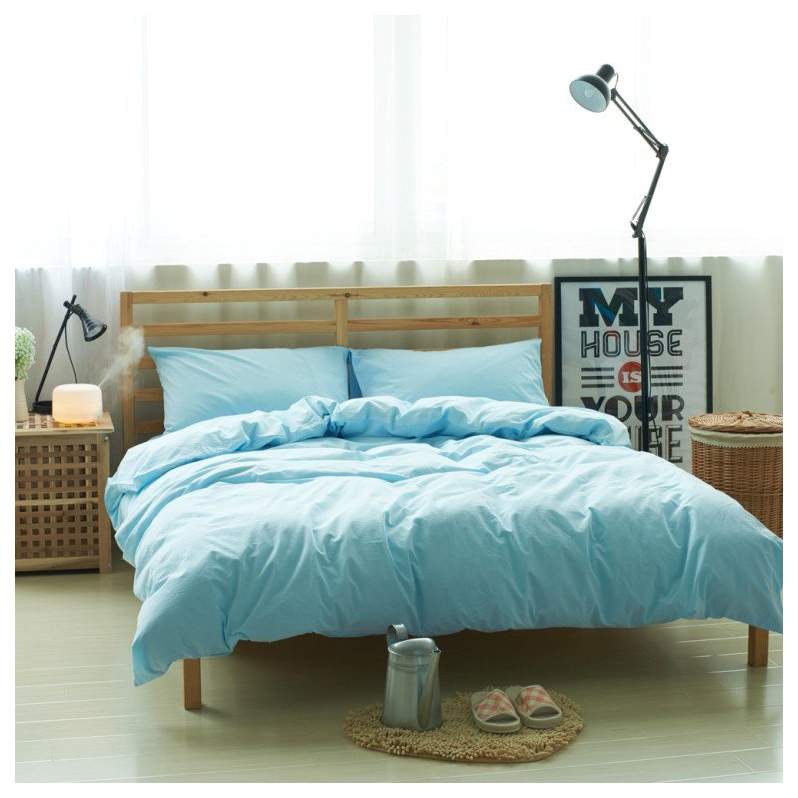 Комплект постельного белья Valtery LE-10 евро голубой - купить в Москве, цены на СберМегаМаркет